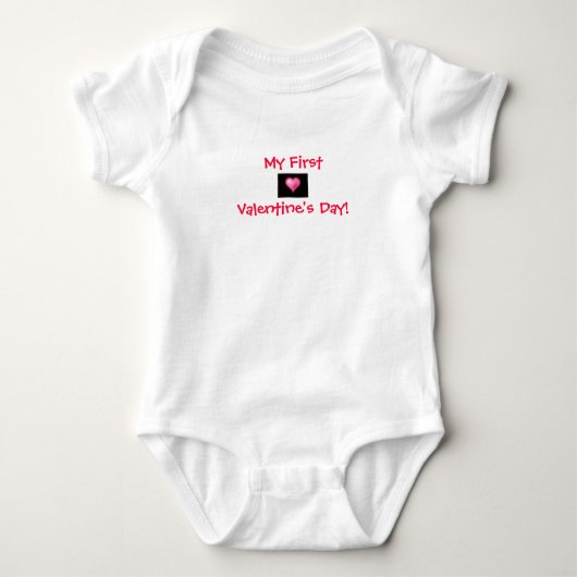 Mijn eerste, Valentijnsdag!-Baby Creeper Romper (Voorkant)