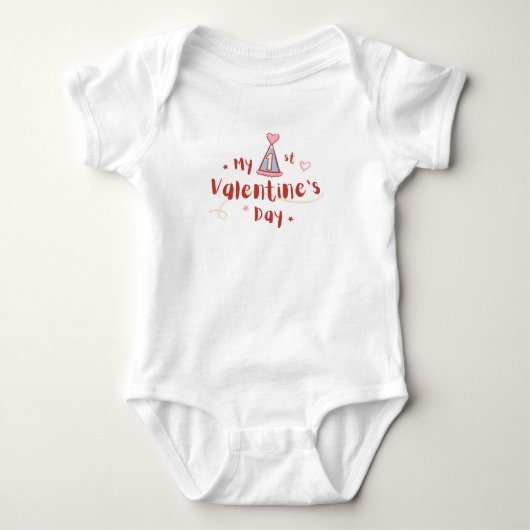 Mijn eerste Valentijnsdag Baby jumpsuit Romper (Voorkant)