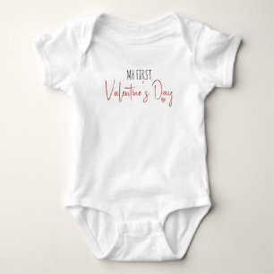 Mijn eerste Valentijnsdag Cute Script Hart Romper