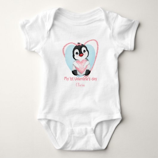Mijn eerste Valentijnsdag Gepersonaliseerde baby m Romper (Voorkant)