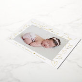 Mijn eerste Valentijnsdag Gold Script-foto Folie Feestdagenkaart (Gedraaid)