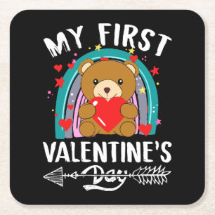 mijn eerste Valentijnsdag Kartonnen Onderzetters