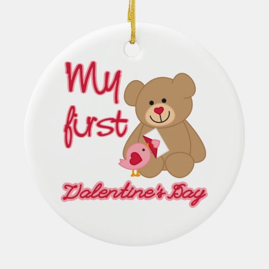 Mijn eerste Valentijnsdag Keramisch Ornament (Achterkant)