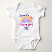 Mijn EERSTE VALENTIJNsdag Rainbow Baby Peuter ontw Romper (Voorkant)