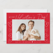 Mijn eerste Valentijnsdag rode foto Feestdagenkaart (Voorkant)