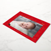 Mijn eerste Valentijnsdag Script Red Photo Folie Feestdagenkaart (Gedraaid)