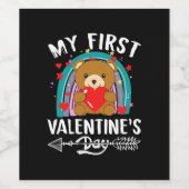 mijn eerste valentijnsdag wijn etiket (Enkel label)