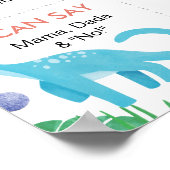 Mijn eerste verjaardag 1 jaar oud dinosaurusbordje poster (Hoek)