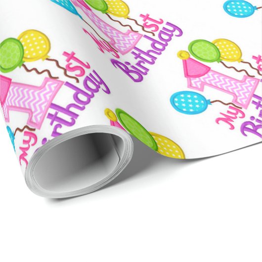 Mijn eerste verjaardag cadeaupapier (Rol Hoek)