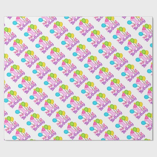 Mijn eerste verjaardag cadeaupapier (Vlak)