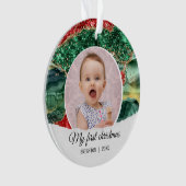 Mijn eerste verjaardag kerstglitter ornament (voorkant)