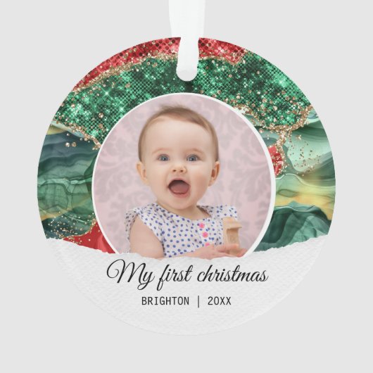 Mijn eerste verjaardag kerstglitter ornament (achterkant)