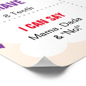 Mijn eerste verjaardag meisje 1 jaar oud teken poster (Hoek)