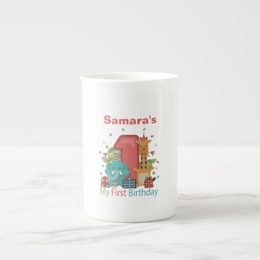 Mijn eerste verjaardag porselein kop (Voorkant)