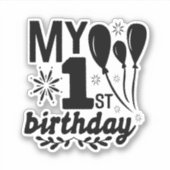 Mijn eerste verjaardag! Sticker (Voorkant)