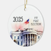 Mijn eerste verkiezing, ik heb gestemd keramisch ornament (Links)