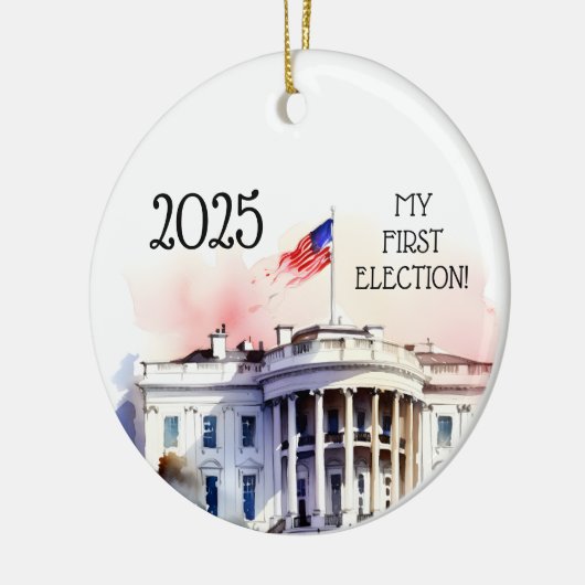 Mijn eerste verkiezing, ik heb gestemd keramisch ornament (Links)