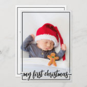 Mijn eerste verticale kerstfoto feestdagenkaart (Voorkant / Achterkant)