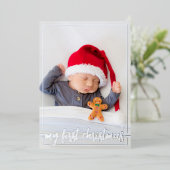 Mijn eerste verticale kerstfoto folie feestdagenkaart (Staand Voorkant)