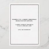 Mijn eerste verticale kerstfoto folie feestdagenkaart (Achterkant)