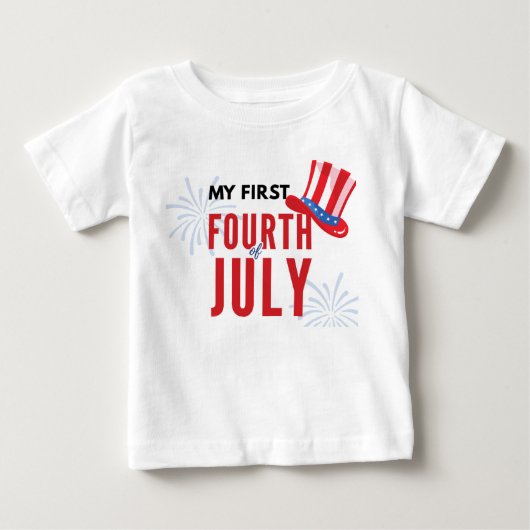 Mijn Eerste Vierde Juli Baby T-Shirt (Voorkant)
