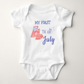 Mijn eerste vierde van juli sterft stapes Red Blue Romper (Voorkant)