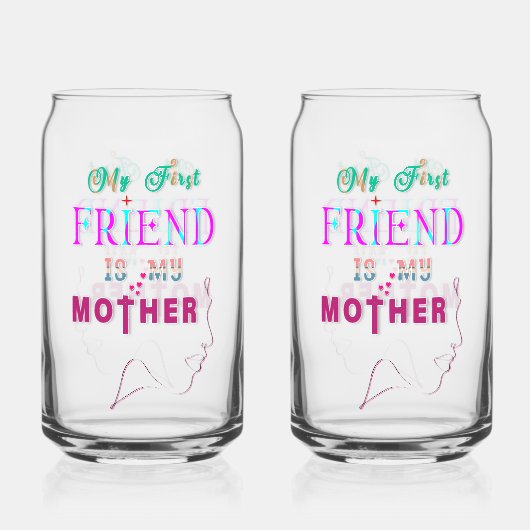 Mijn eerste vriend is mijn moeder blikvorm glas (Achterkant)