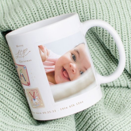 Mijn eerste vrolijke kerst twee foto Baby Geboorte Koffiemok