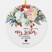 Mijn eerste zusje voor mijn vriendinnetje keramisch ornament (Achterkant)