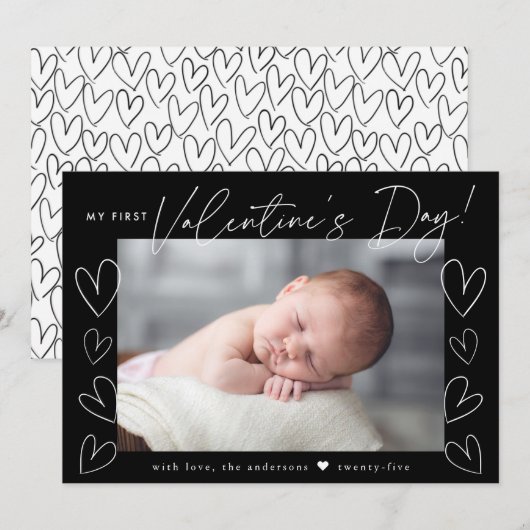 Mijn eerste zwarte foto van het Manuscript van Val Feestdagenkaart (Voorkant / Achterkant)