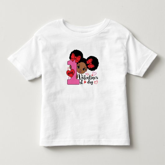 Mijn eerste zwarte Valentijnsdag Kinder Shirts (Voorkant)