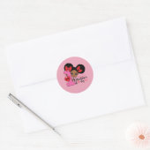 Mijn eerste zwarte Valentijnsdag Ronde Sticker (Envelop)