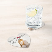 “Mijn eeuwige liefde” Rode roos Elegante hartvorm Kartonnen Onderzetters (Insitu)