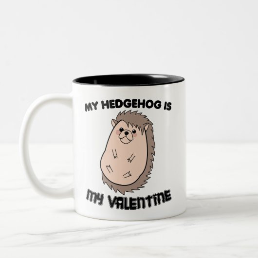 Mijn egel is mijn Valentijn Tweekleurige Koffiemok (Links)