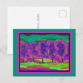 Mijn eigen computer Art Paarse bomen Briefkaart (Voorkant / Achterkant)