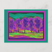 Mijn eigen computer Art Paarse bomen Briefkaart (Voorkant)
