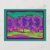 Mijn eigen computer Art Paarse bomen Briefkaart (Voorkant)