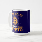 Mijn Eigen Crypto Bitcoin Mining, BTC Koffiemok (Voorkant links)