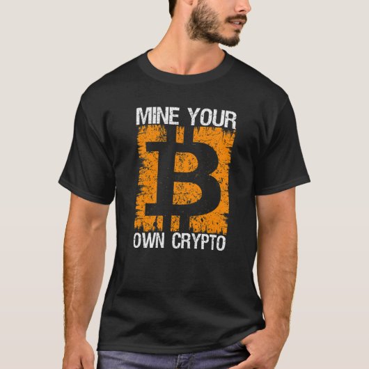 Mijn eigen crypto Bitcoin Symbool Blockchain Inves T-shirt (Voorkant)