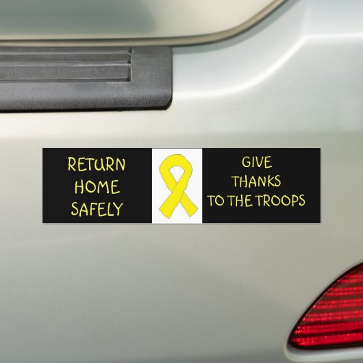 Mijn eigen gele lint bumpersticker (Op auto)