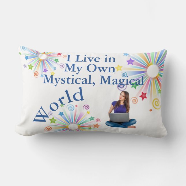 Mijn eigen Mystical Magical World-laptopvrouw Kussen (Voorkant)