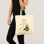 Mijn eigen mystieke magische wereld groene dinosau tote bag (Voorkant (product))