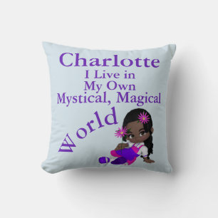 Mijn eigen mystische magische wereld Pillow Brown Kussen