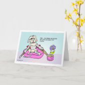 Mijn eigen stunts doen Dog Cartoon krijgt een goed Kaart (Gele Bloem)