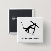 Mijn eigen stunts inslaan vierkante button 5,1 cm (Voorkant /achterkant)