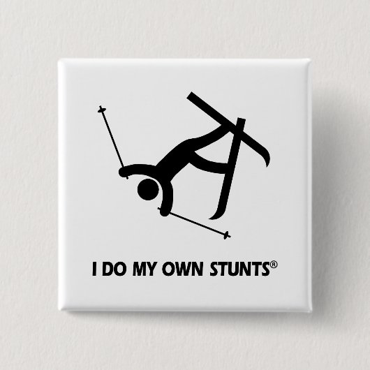 Mijn eigen stunts inslaan vierkante button 5,1 cm (Voorkant)