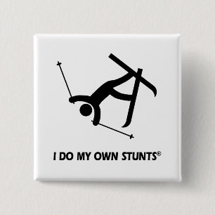 Mijn eigen stunts inslaan vierkante button 5,1 cm