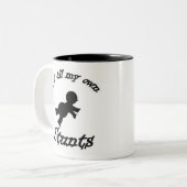 mijn eigen stunts tweekleurige koffiemok (Voorkant links)