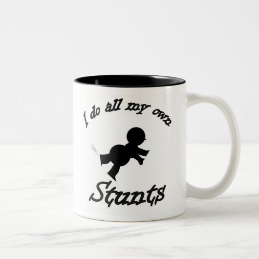 mijn eigen stunts tweekleurige koffiemok (Rechts)