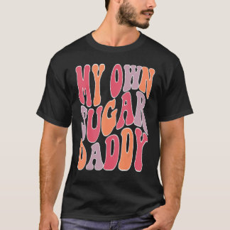 Mijn eigen suikervader Groovy Retro Sunset Wavy Ge T-shirt